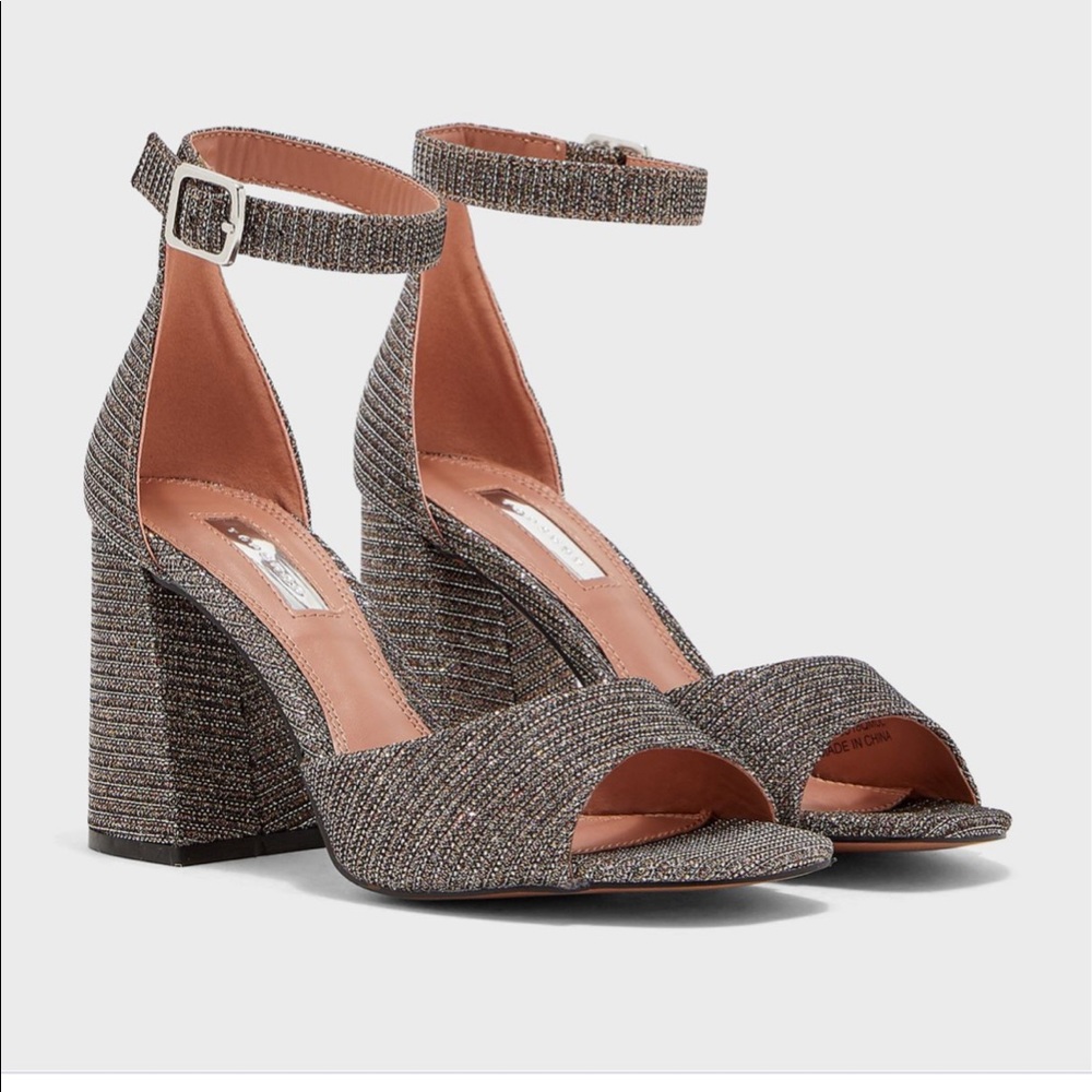 TopShop Sadie Glitter Block heel Sandal - Picture 3 of 4
